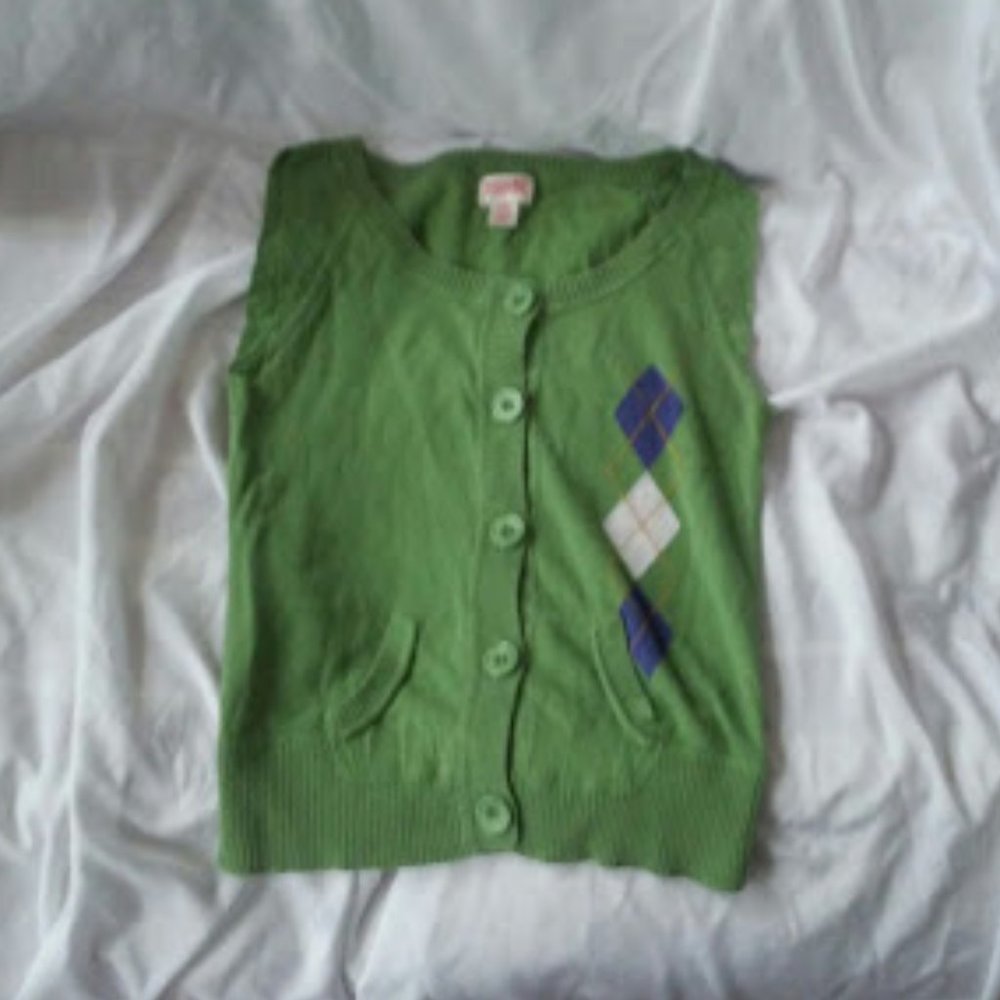 green argyle sweater vest